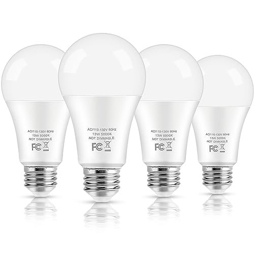 LED Light Bulbs, 100 Watt Equivalent A19, 13W 5000K...