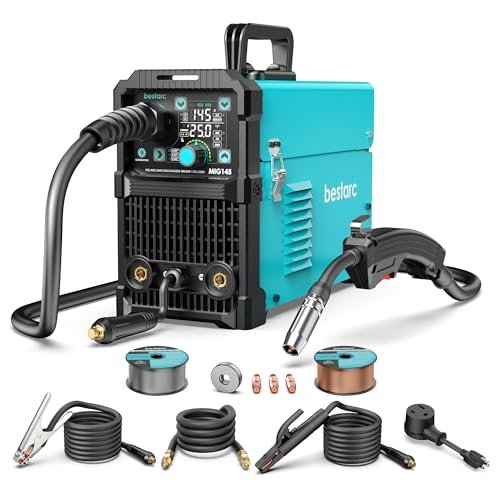 bestarc 145Amp MIG Welder, 110V 220V Flux Core MIG/Lift...