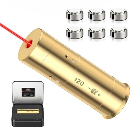 EZshoot 12 Gauge Bore Sight Laser Red Dot Laser Bore...