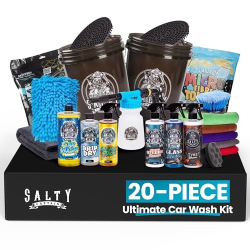 Salty Captain Mega 20-Piece DIY Car Cleaning Kit –...
