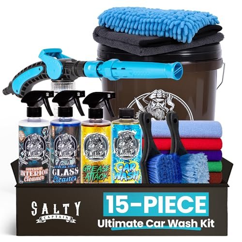Salty Captain Ultimate 15-Piece Car Cleaning Kit – Car...