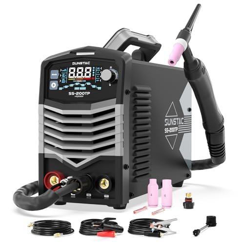 Sunstac 200A TIG Welder with Pulse, 110V/220V Dual Voltage,...