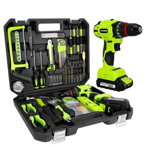 RYOJEGK Home Tool Set with Brushless Drill, 20V 119PCS...