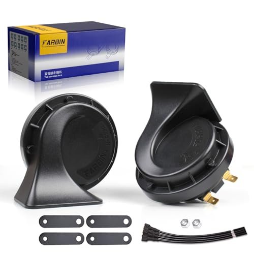 FARBIN Car Horn 12V Compact Motorcycle Horn Super Loud...