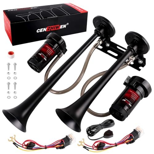 Cenzhiwen Dual Trumpet Metal Air Horn for truck Kit with...