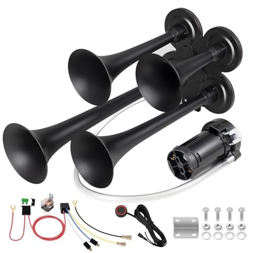 BANHAO Truck Air Horn 180DB 4 Trumpet Horns Train Horn...