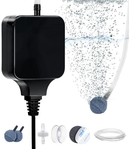Clscea Aquarium Mini Air Aerator Pump for 1-15 Gallon...