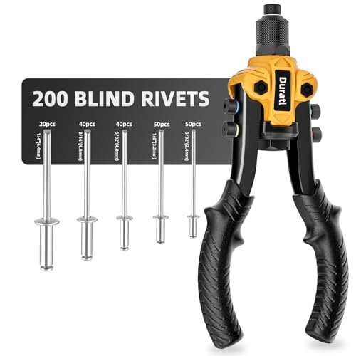 Rivet Gun, 1/4 Pop Rivet Gun Kit with 200 Blind...