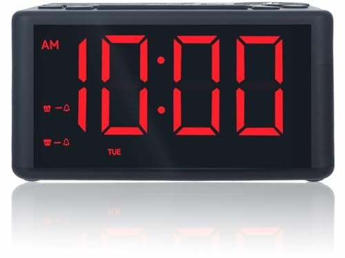 Digital Alarm Clock Radio with AM/FM Radio, Presets, Dual...