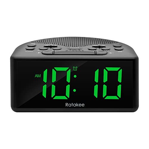 Ratakee Digital Alarm Clock Radio for Bedroom with AM/FM...