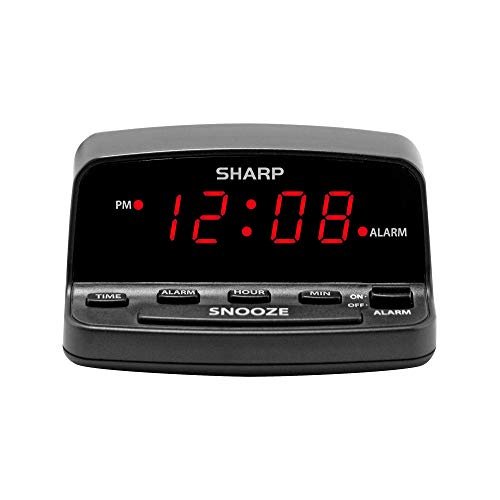 Sharp Digital Alarm Clock with Keyboard Style Controls,...