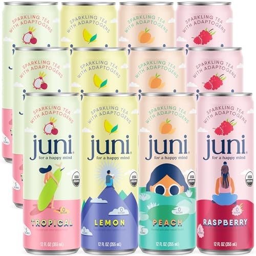 Juni Sparkling Adaptogen Drink with Ashwagandha, Lion’s...