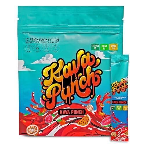 KAVA PUNCH Relaxation Drink Mix – 12 Stick Pack Pouch...