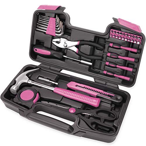 40-Piece All Purpose Household Pink Tool Kit for Girls,...