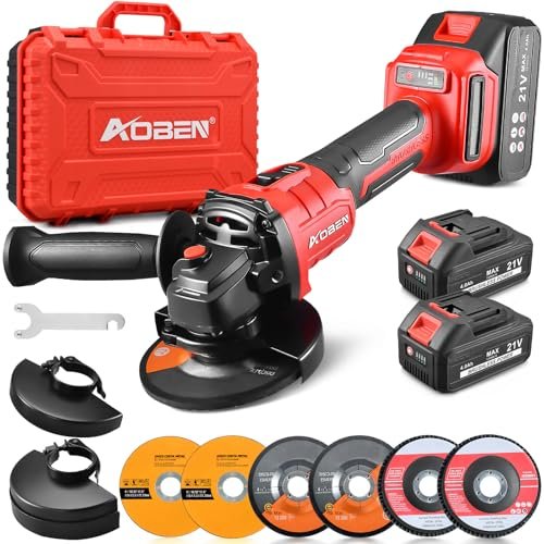 AOBEN Cordless Angle Grinder 4-1/2 inch, 21V Battery...