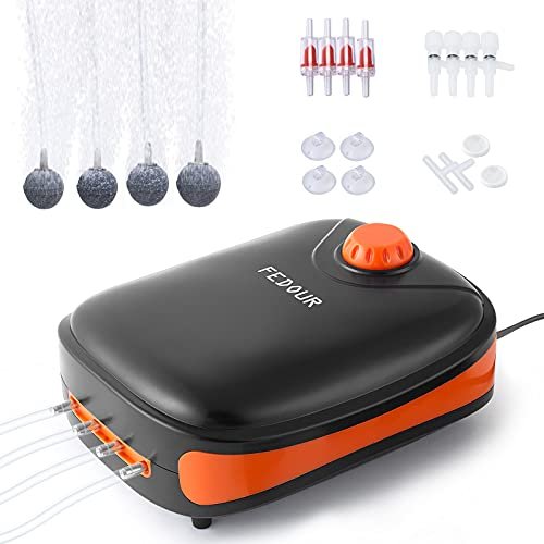 FEDOUR 4W/5W/8W Aquarium Corded Electric Air Pump,...