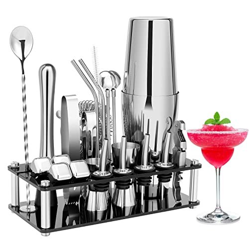 Cocktail Shaker Set, 23-Piece Boston Stainless Steel...