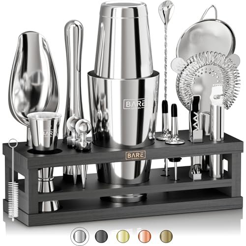 BARE BARREL® Mixology Bartender Kit Bar Set | 16-Piece...