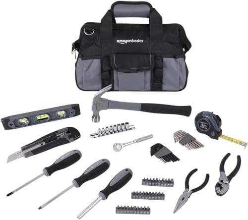 Amazon Basics 65 Piece Home Basic Repair Tool Kit Set...