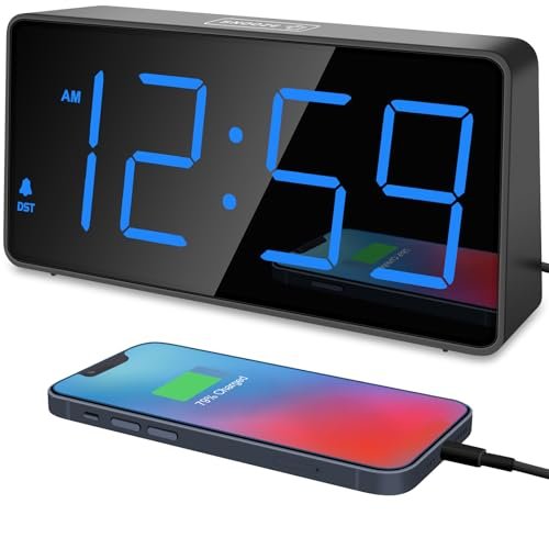 Peakeep Digital Alarm Clock for Bedroom Bedside, Loud Alarm...