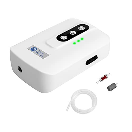 AquaMiracle Lithium Battery Powered Portable Aquarium Air...