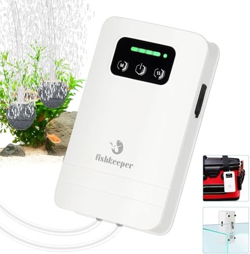 fishkeeper Battery Powered Aquarium Air Pump, USB...