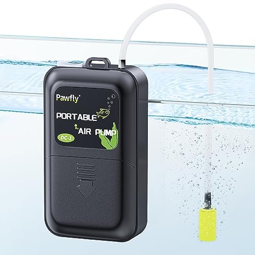 Pawfly Aquarium Battery Air Pump 40 GPH Oxygen Pump for...