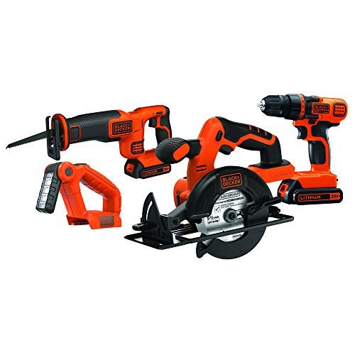 BLACK+DECKER 20V MAX Power Tool Combo Kit, 4-Tool Cordless...