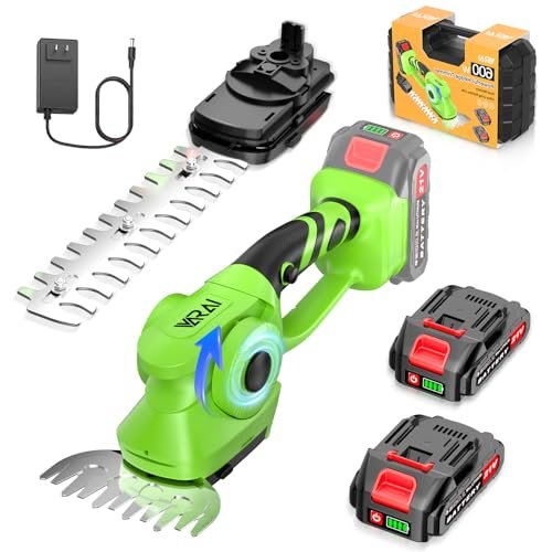 Cordless Hedge Trimmer, 2-in-1 Hedge Trimmer, Ultra Long...