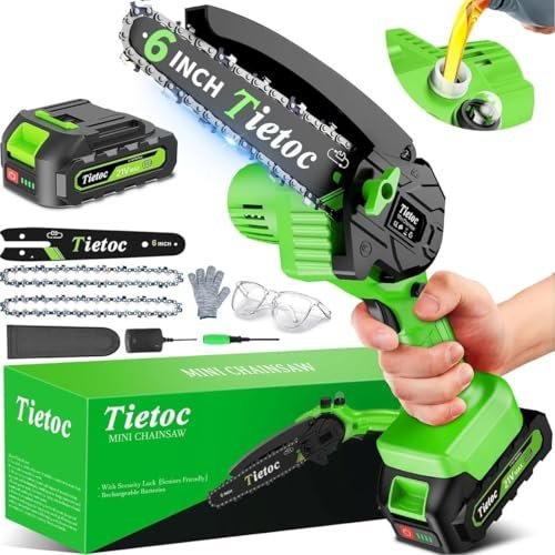 Tietoc Chainsaw 6 Inch Mini Electric Chainsaw Cordless...