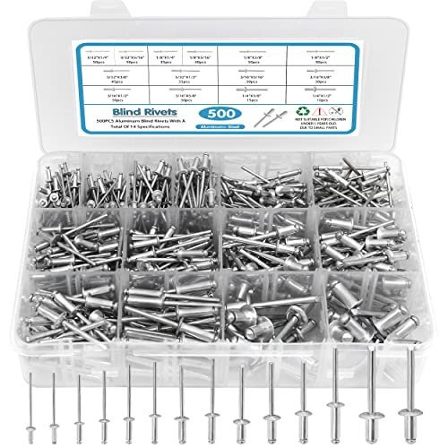 SATANTECH 500pcs Pop Rivets Assortment Kit,14 SAE Sizes...
