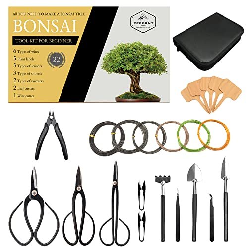 PEEORNT Bonsai Tree Tools Kit, 22 PCs Bonsai Tools Set...