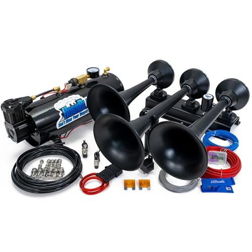 HornBlasters Flatlaw 3-Liter Train Horn Kit, All-In-One Air...