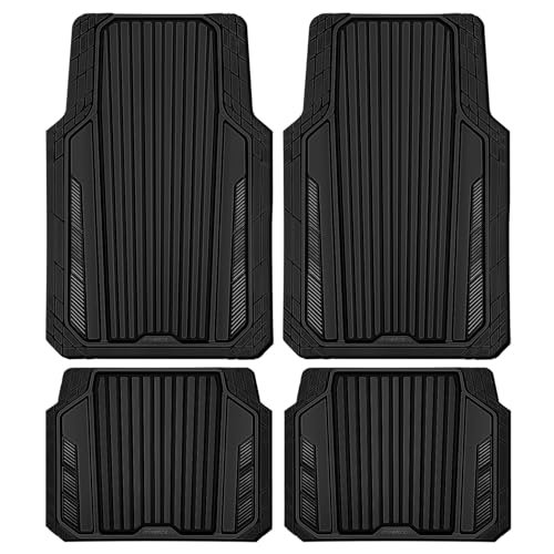 CAR PASS Heavy Duty Sporty Rubber Car Mats, Deep Dish...