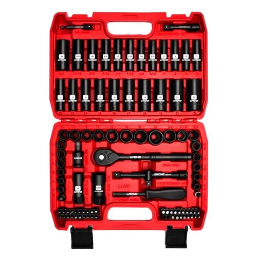 LLNDEI 3/8”Drive Impact Socket Set,Standard SAE(5/16 to...