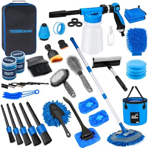 THINKWORK Car Wash Kit, Car Detailing Kit with Foam Gun,...