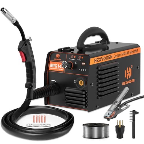 H HZXVOGEN 145A MIG Welder, 110V/220V Flux Core Welder...