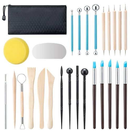 Amrules Clay Tools Kit, 27 PCS Pottery Tools, Practical...