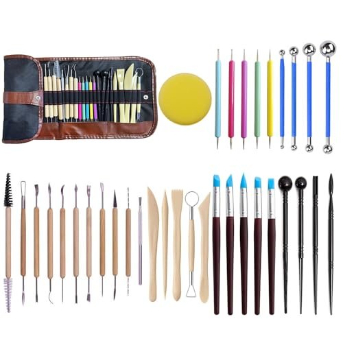 LANGQUN 35pcs Clay Sculpting and Pottery Tools Kit - Air...