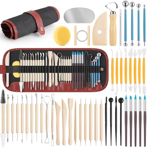 UUSYCUN 48PCS Pottery Tools for Sculpting, Clay Tool Kit...