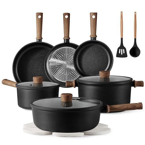 CAROTE Nonstick Pots and Pans, Induction Cookware Set...