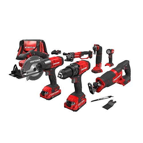 CRAFTSMAN V20 Power Tool Combo Kit, 7-Tool Cordless Power...
