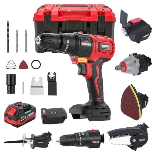 Cordless Combo Kit 20V, 8-in-1 Cordless Multi-tool with...