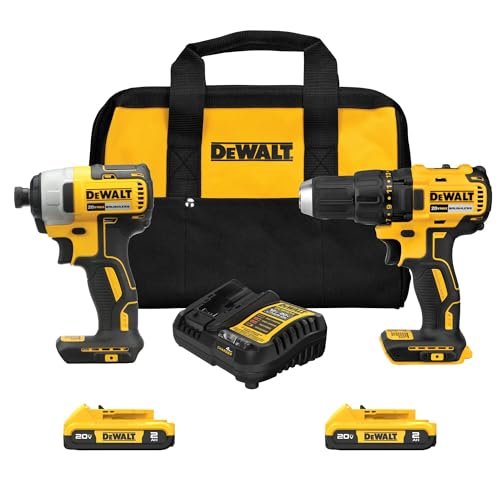 DEWALT 20V MAX Cordless Drill, Impact Driver, 2-Tool Power...