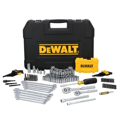 DEWALT 142 Piece Mechanics Tool Set, 1/4 Inch and 3/8...