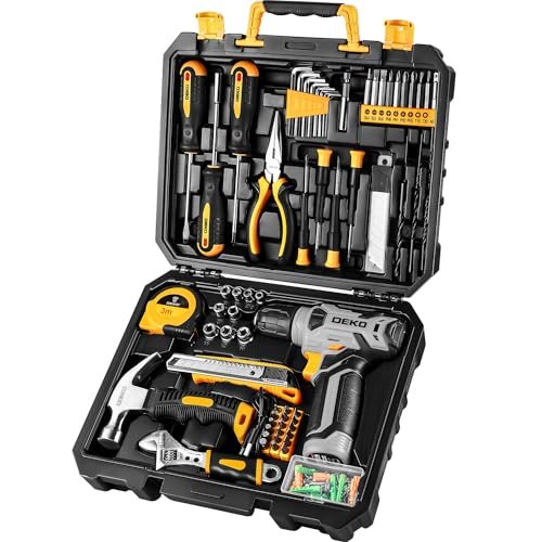 DEKOPRO Tool Set：Tool Kit with 8V Cordless Drill,Tool Box...