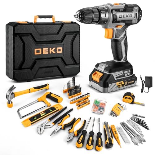 Cordless Drill Tool Kit Set: 20V Power Drill Tool Box...
