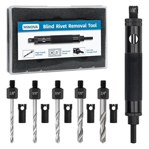 Minova Rivet Removal Tool, High Cobalt Rivet Removal Drill...