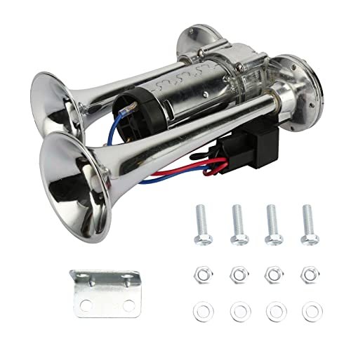 600DB Super Loud Dual Electric Air Horns Kit for Vehicles...