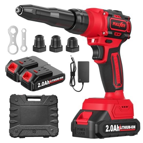 FULLYEA Electric Rivet Gun, Cordless Rivet Gun with 2...